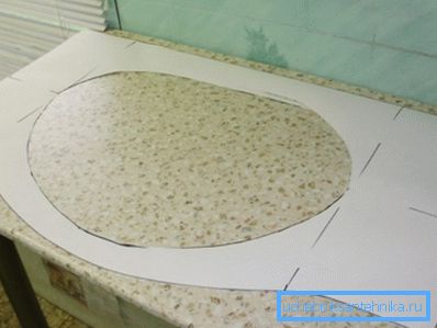 Cutting a hole under the sink is best to use a template that was tried on the product Cutting a hole under the sink is best to use a template that was tried on the product