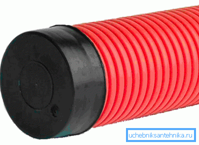 Plugged corrugated polypropylene tube Plugged corrugated polypropylene tube