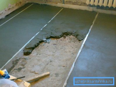 Fill screed at the beacons Fill screed at the beacons