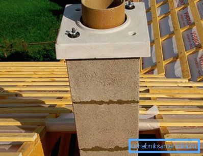 Completing the installation of a ceramic chimney Completing the installation of a ceramic chimney