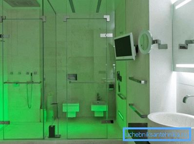 Green light in the shower will allow you to fully relax and get maximum pleasure from taking water treatments. Green light in the shower will allow you to fully relax and get maximum pleasure from taking water treatments.