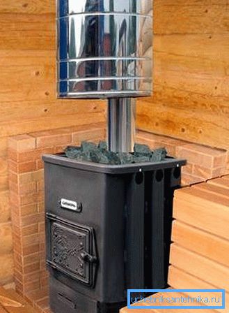 The liquid in the tank is heated by the stove. The liquid in the tank is heated by the stove.
